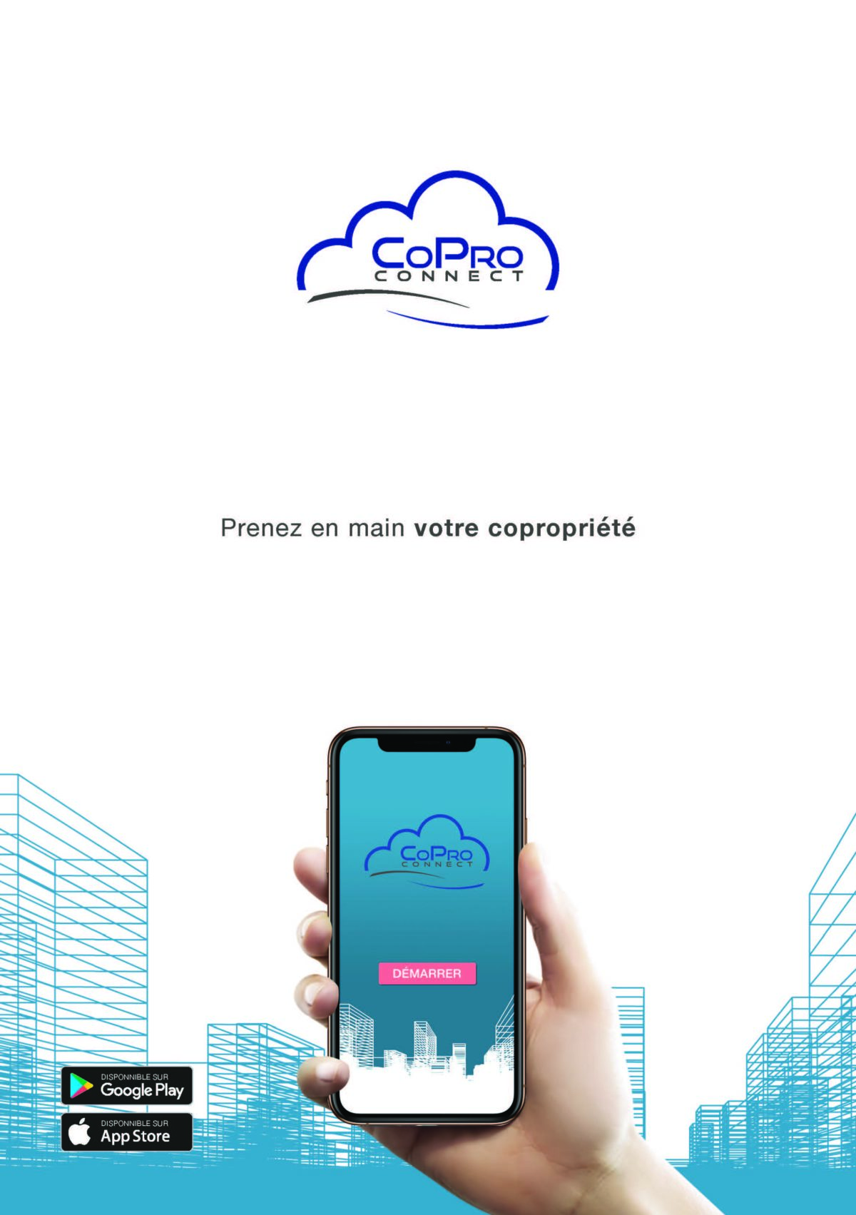 Plaquette commerciale CoPro Connect page 1 créée par COM @ NICE